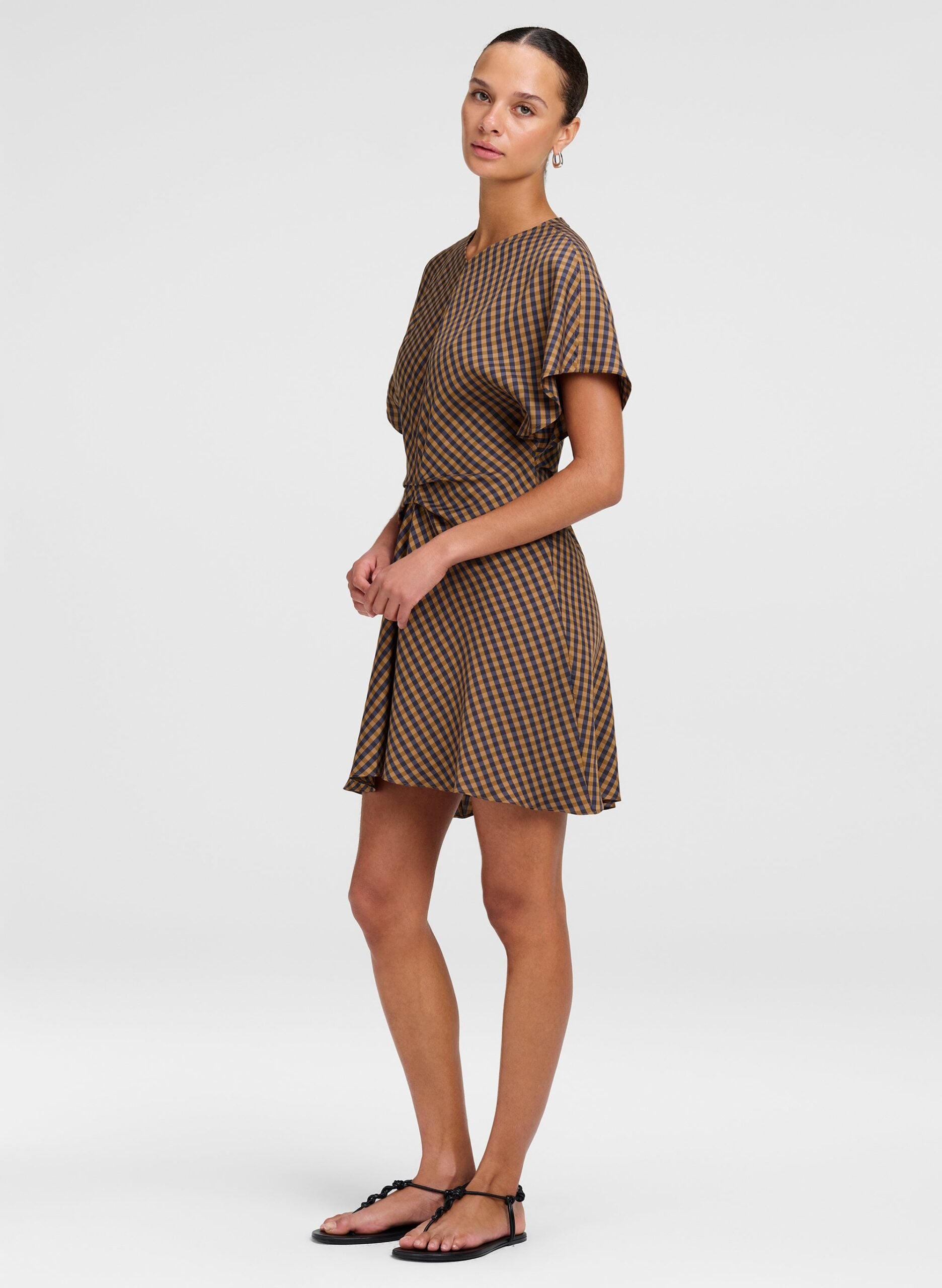 MNALC140926200023030_3 A.L.C. Leni Check Mini Dress - Image 3