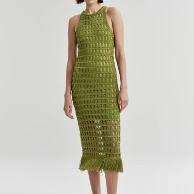 A.L.C. Leilani Crochet Fringe Midi Dress - Image 2