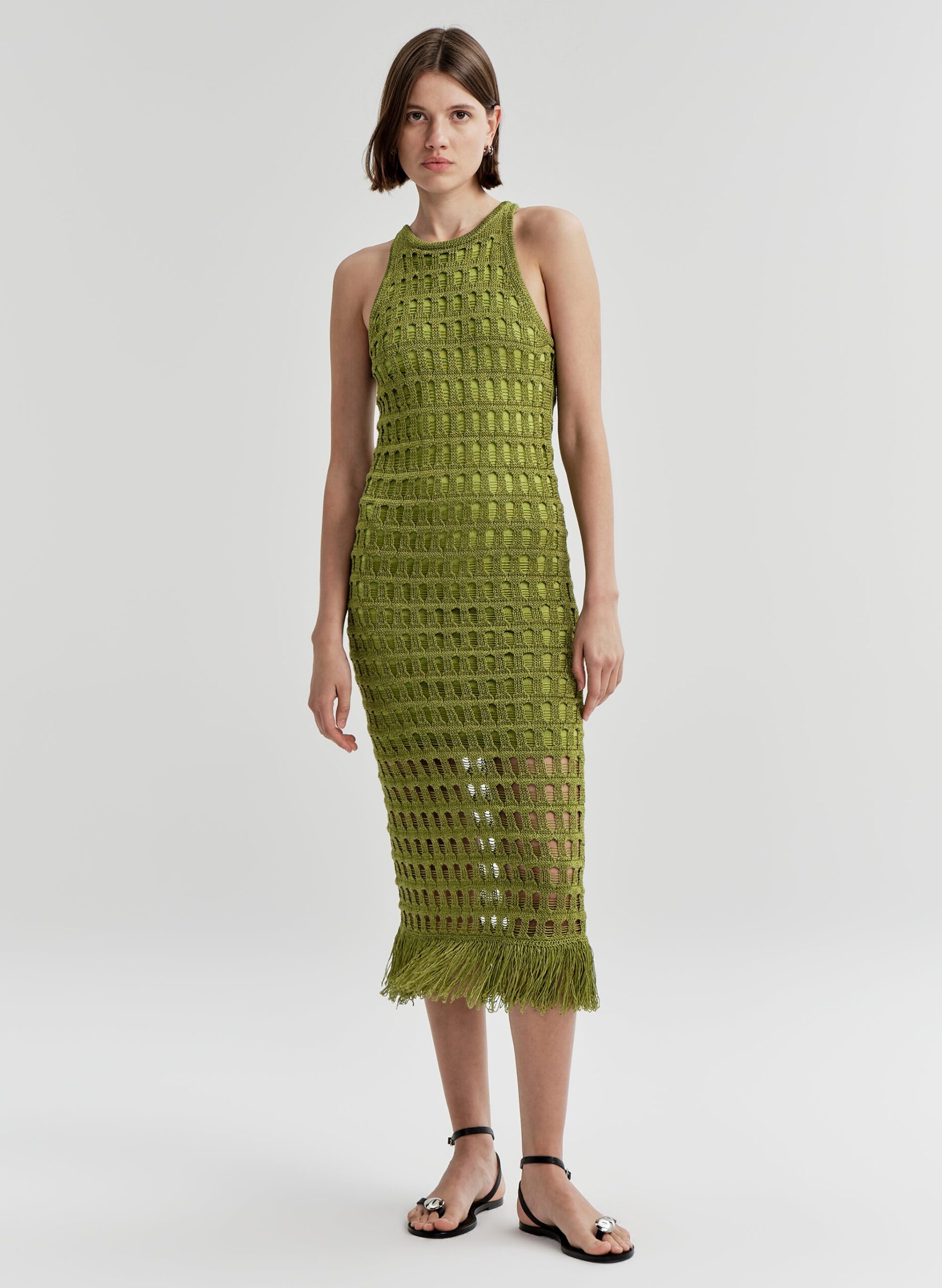 MNALC140926200023031_2 A.L.C. Leilani Crochet Fringe Midi Dress - Image 2