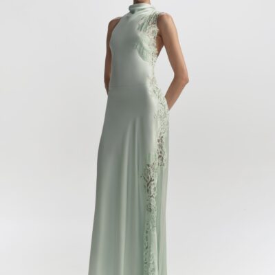 A.L.C. Josephine Satin and Lace Maxi Dress - Image 1