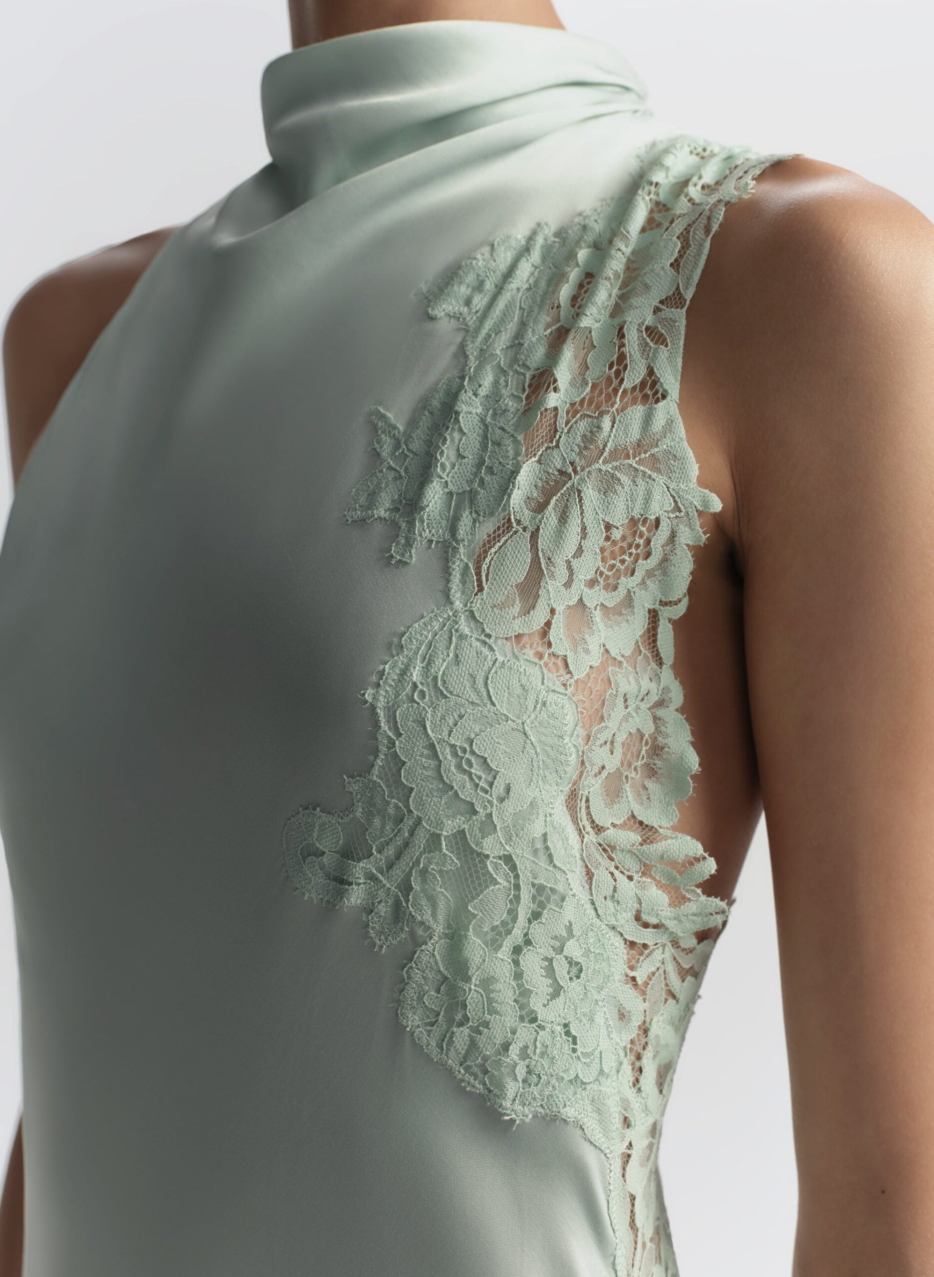 MNALC140926200023042_2 A.L.C. Josephine Satin and Lace Maxi Dress - Image 2