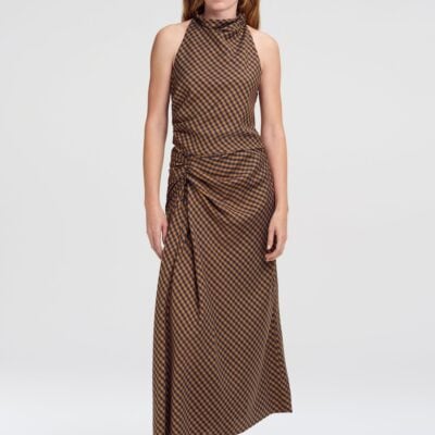 A.L.C. Jean Check Midi Skirt - Image 1