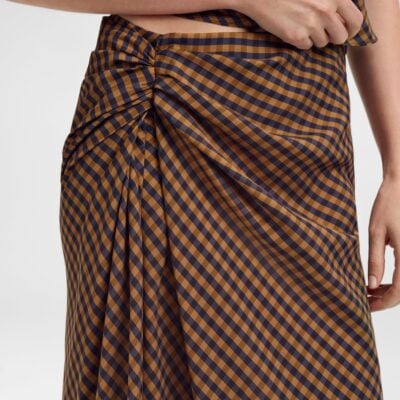 A.L.C. Jean Check Midi Skirt - Image 2