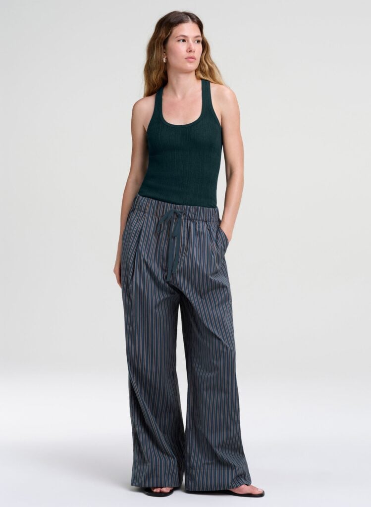 A.L.C. James Striped Cotton Drawstring Pant - Image 1