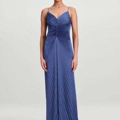 A.L.C. Genevieve Pleated Satin Gown - Image 1
