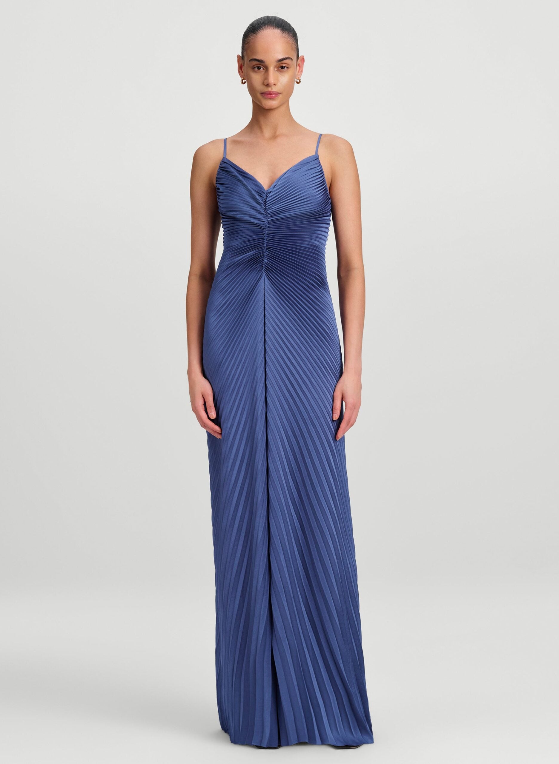A.L.C. Genevieve Pleated Satin Gown - Image 1