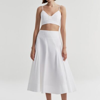 A.L.C. Gemma Stretch Cotton Midi Skirt - Image 1