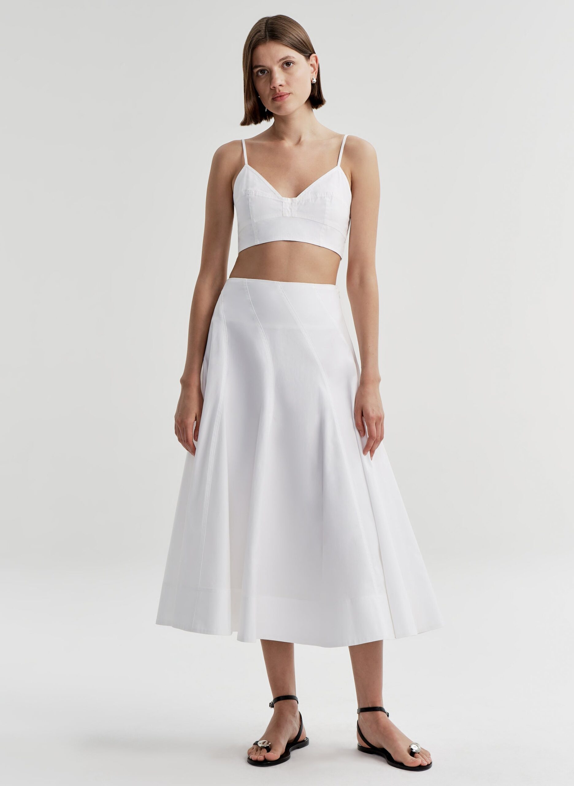 A.L.C. Gemma Stretch Cotton Midi Skirt - Image 1