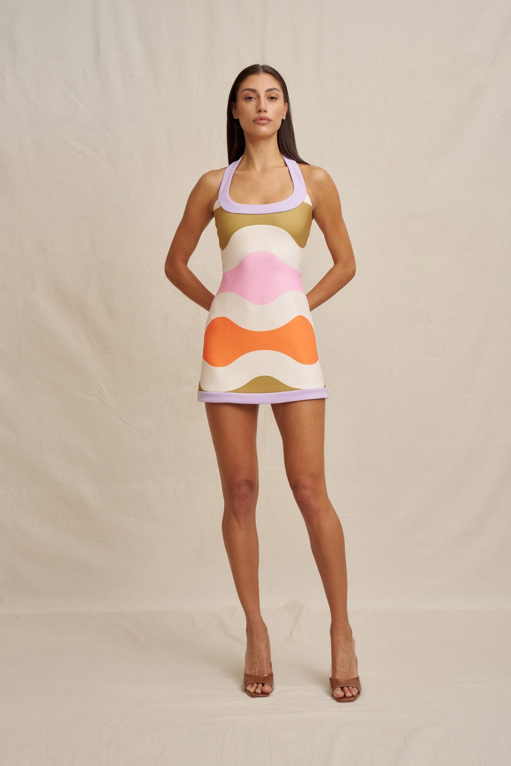 MNBJY310826204609045_3 BY JOHNNY. Sunset Sorbet Mini Dress - Image 3