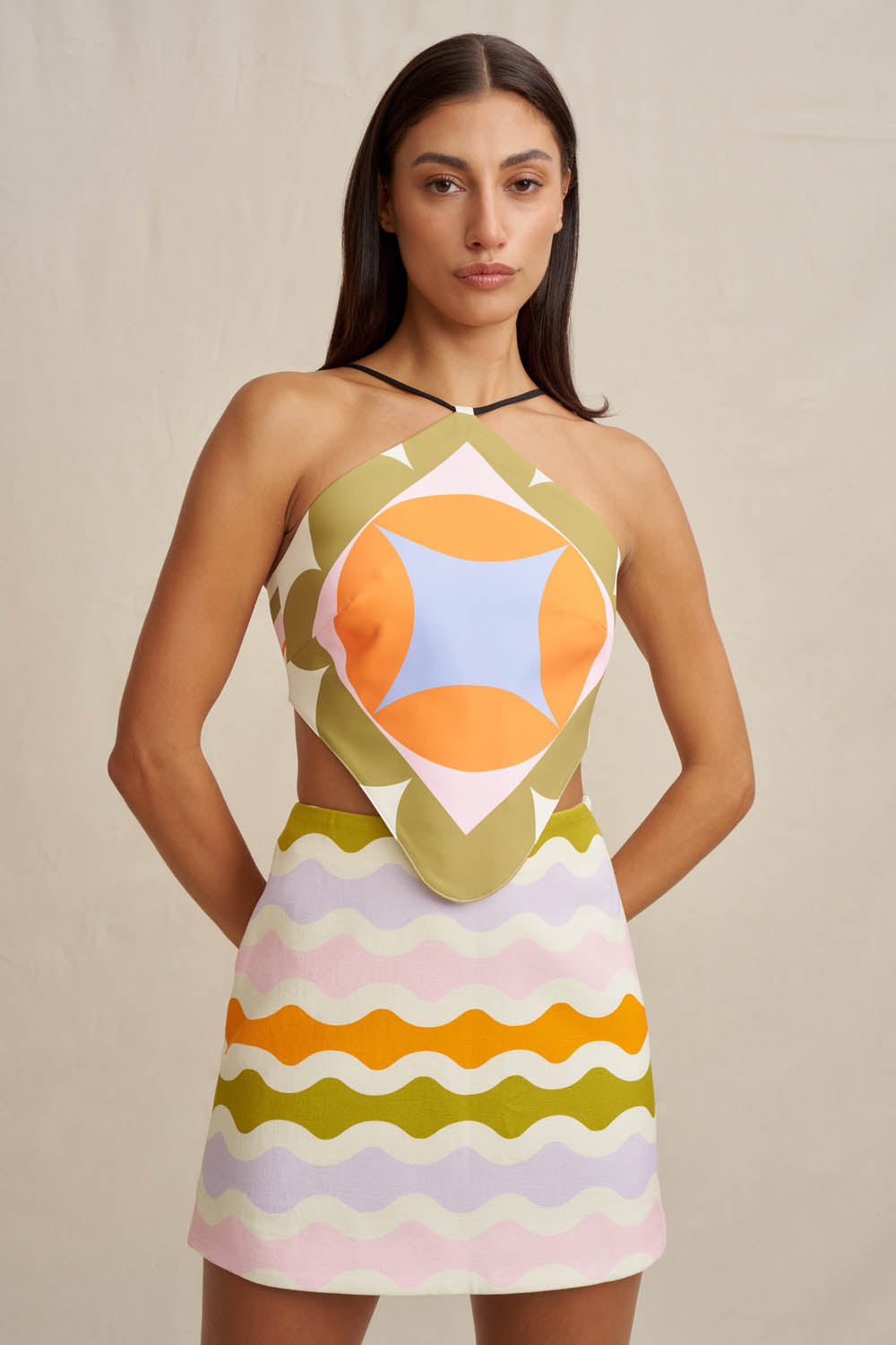 MNBJY310826204609054_2 BY JOHNNY. Geo Scarf Top - Image 2