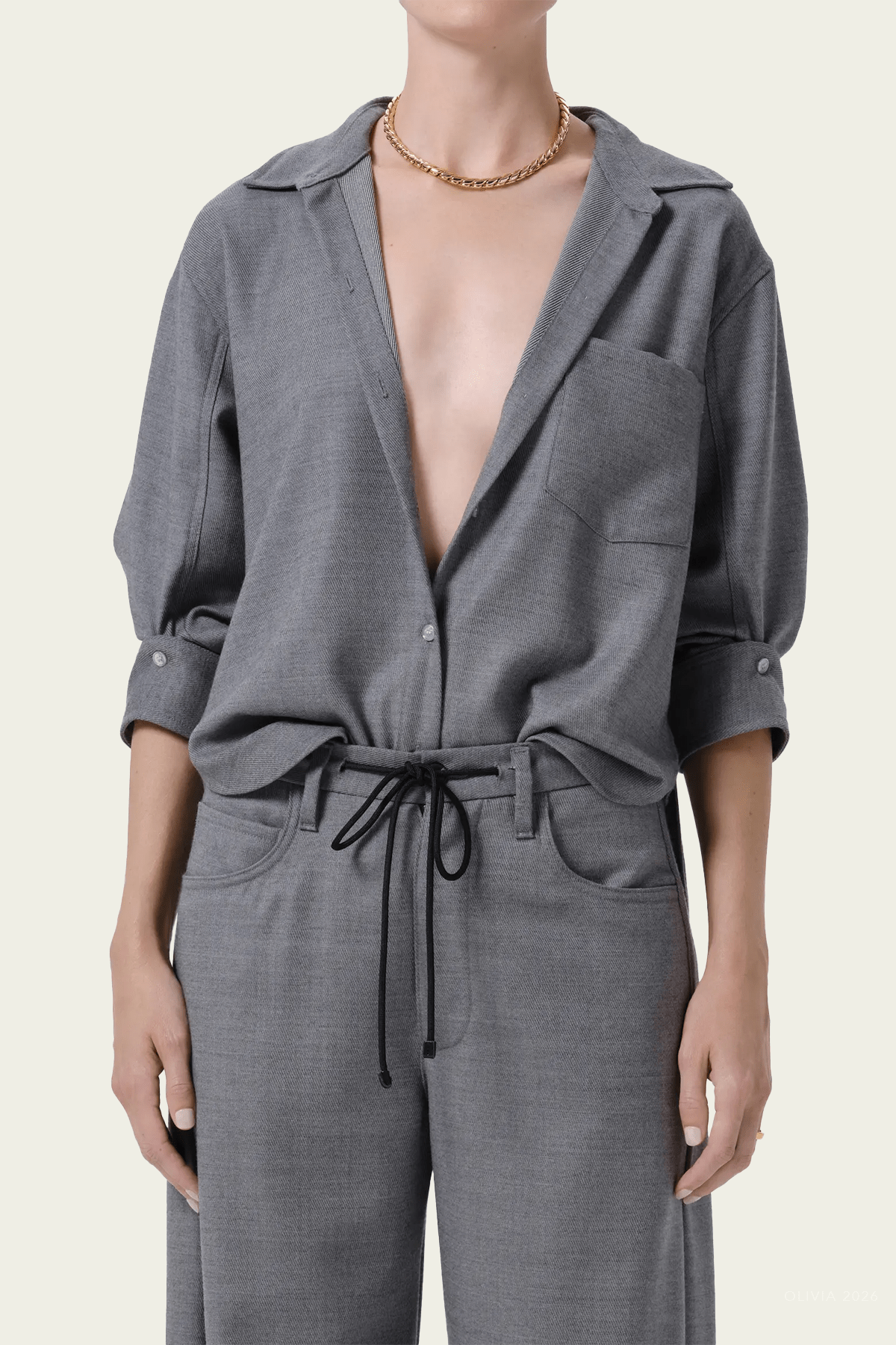 MNCITI140926213402091_2 Citizens of Humanity Kayla Shrunken Felted Wool Shirt - Image 2