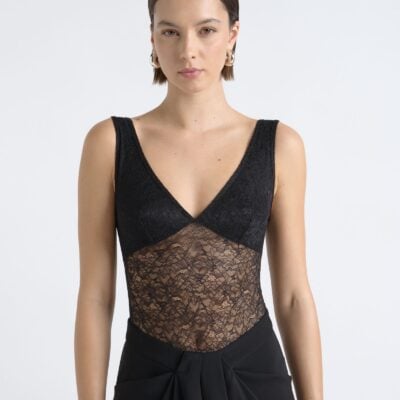 Cue Scoop Neck Lace Bodysuit - Image 2