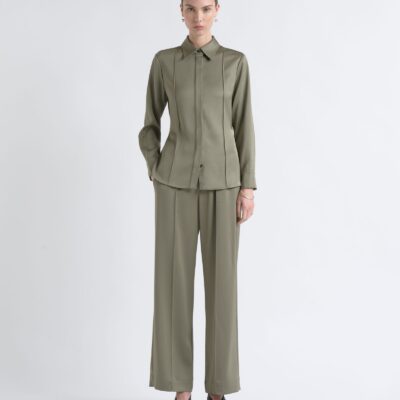 Cue Satin Pin Tuck Shirt - Image 1
