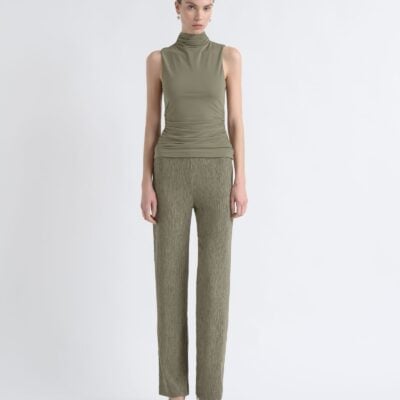 Cue Ruched Mesh Top - Image 1