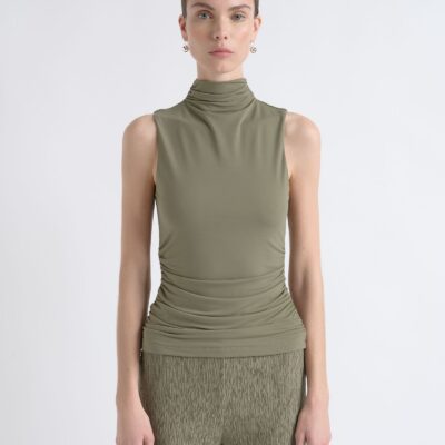 Cue Ruched Mesh Top - Image 2