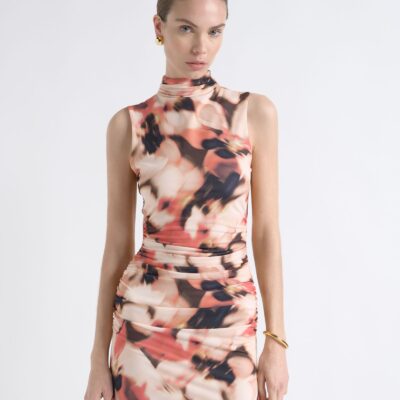 Cue Romantic Floral Rouched Midi Dress - Image 2