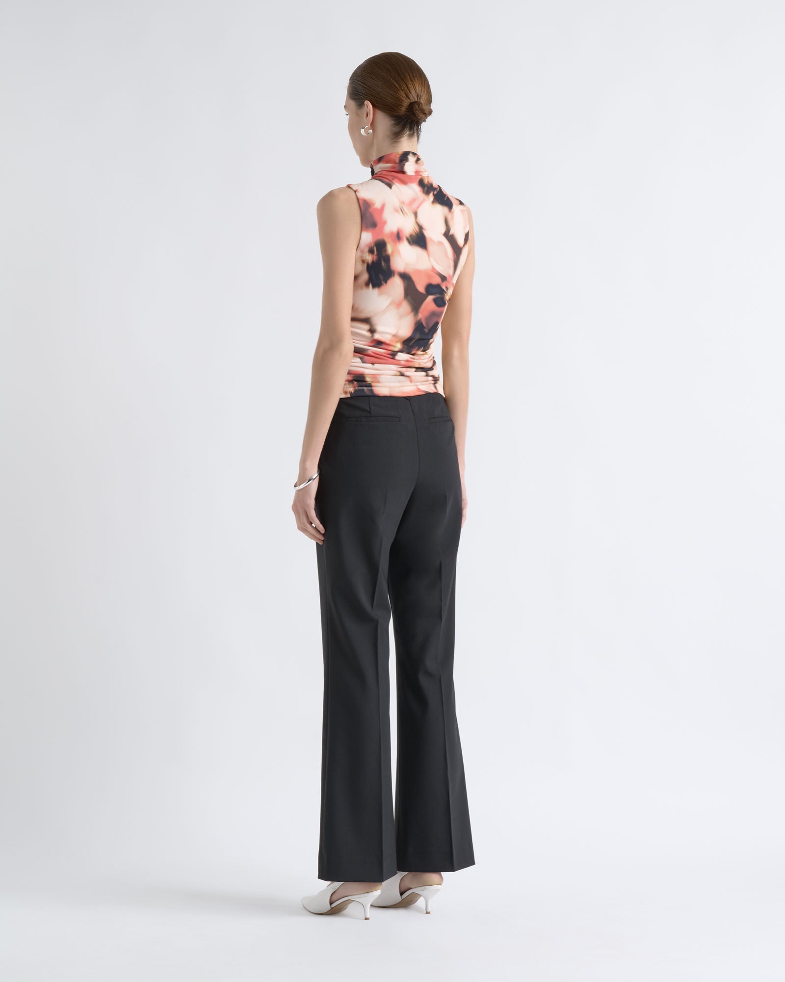 Cue Romantic Floral Rouched Mesh Top - Image 3
