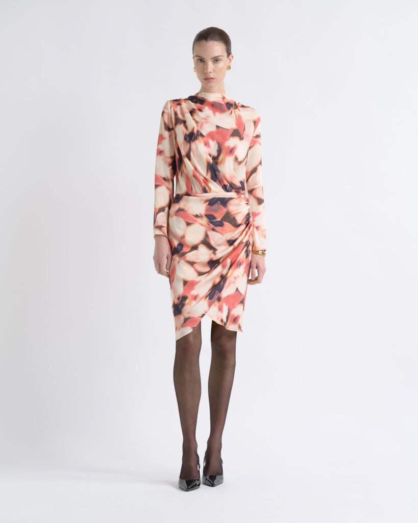 Cue Romantic Floral Gathered Mini Dress - Image 1