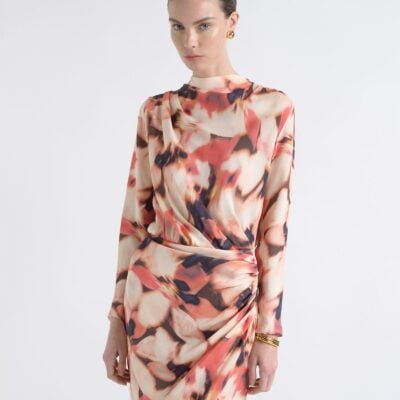 Cue Romantic Floral Gathered Mini Dress - Image 2