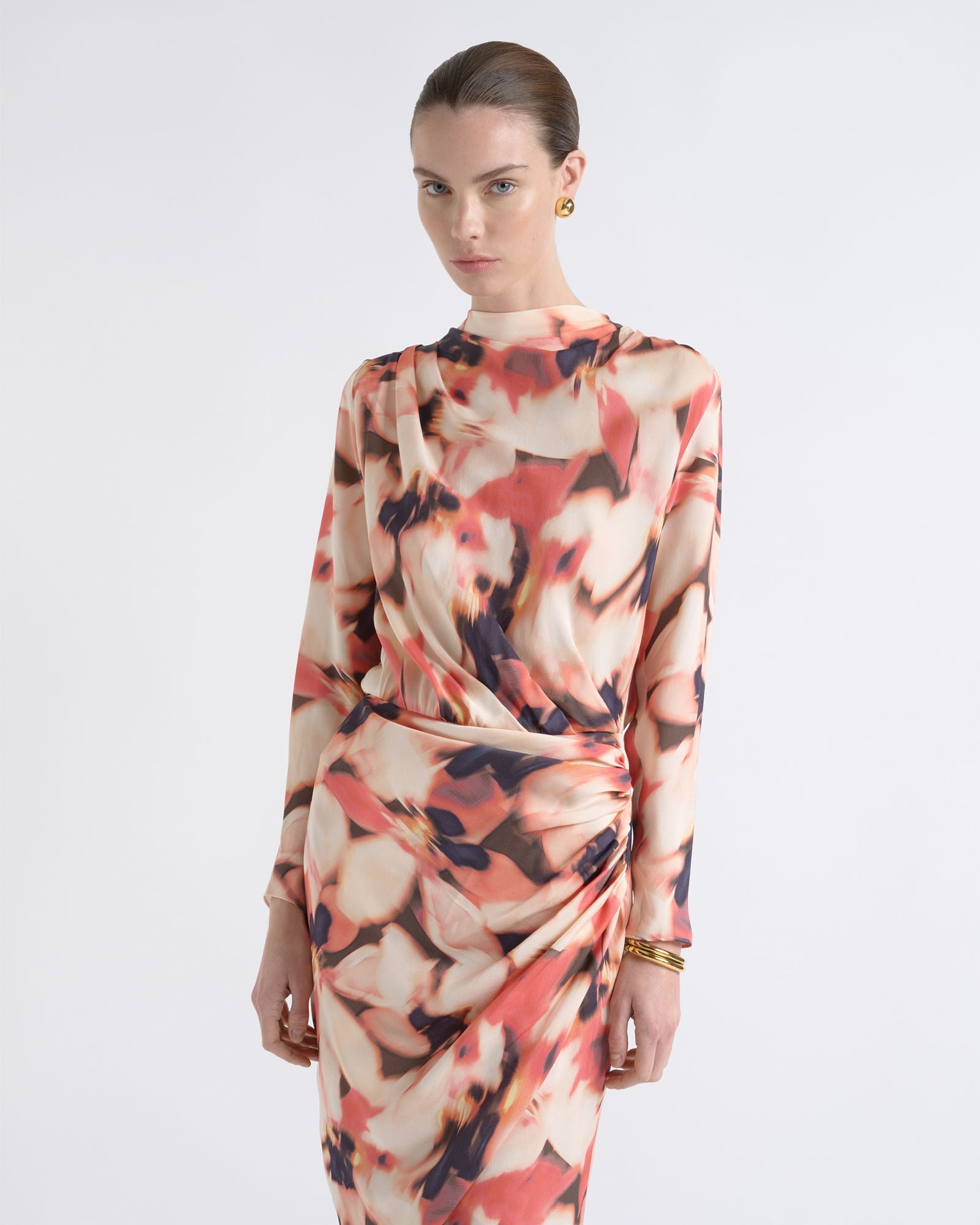 MNCUE140926190148015_2 Cue Romantic Floral Gathered Mini Dress - Image 2