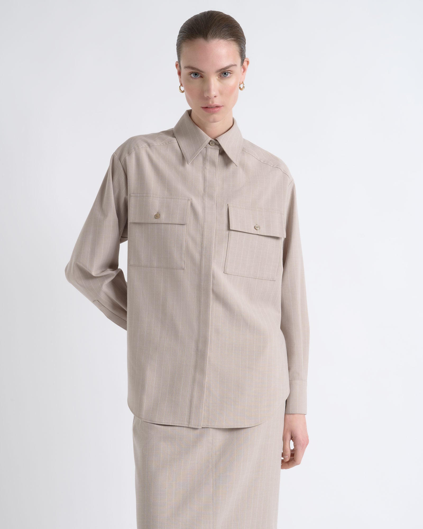 Cue Relaxed Pinstripe Shirt - Image 3