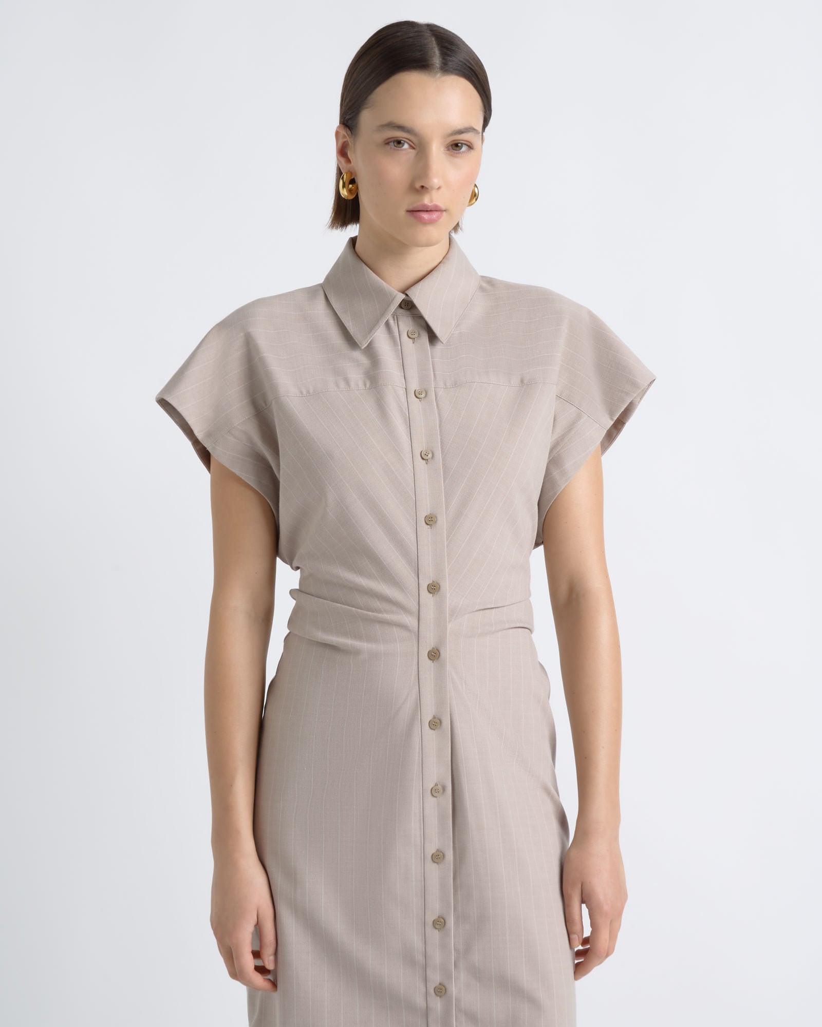 MNCUE140926190148019_2 Cue Pinstripe Shirt Dress - Image 2