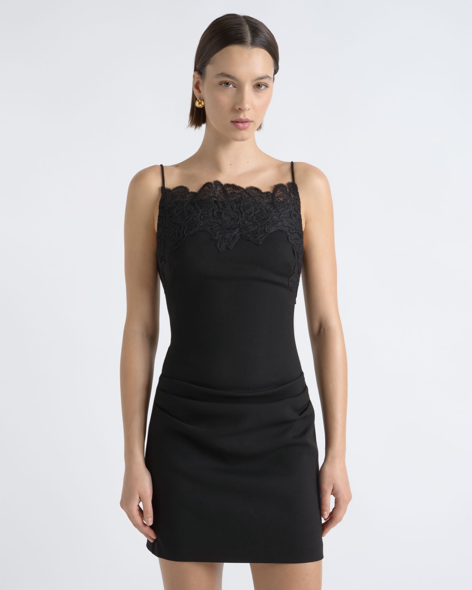 MNCUE140926190148021_3 Cue Lace Neckline Mini Dress - Image 3