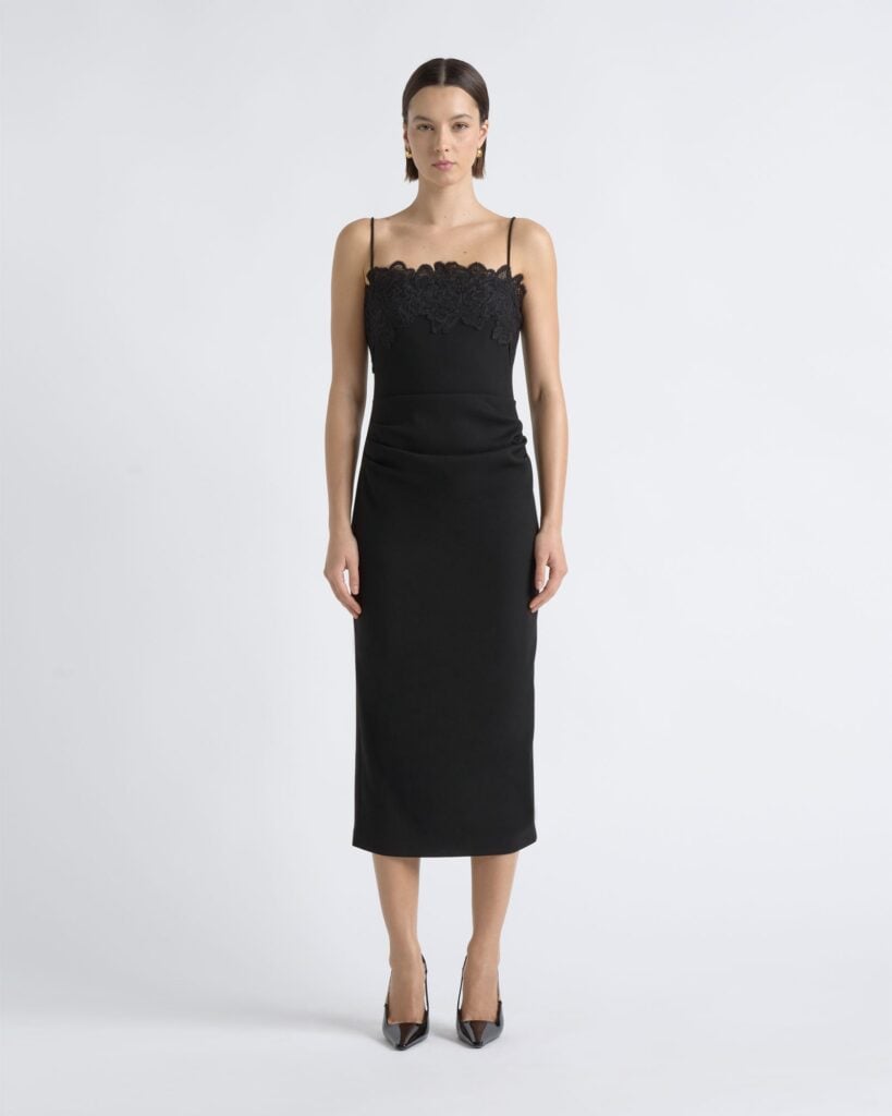 Cue Lace Neckline Midi Dress - Image 1