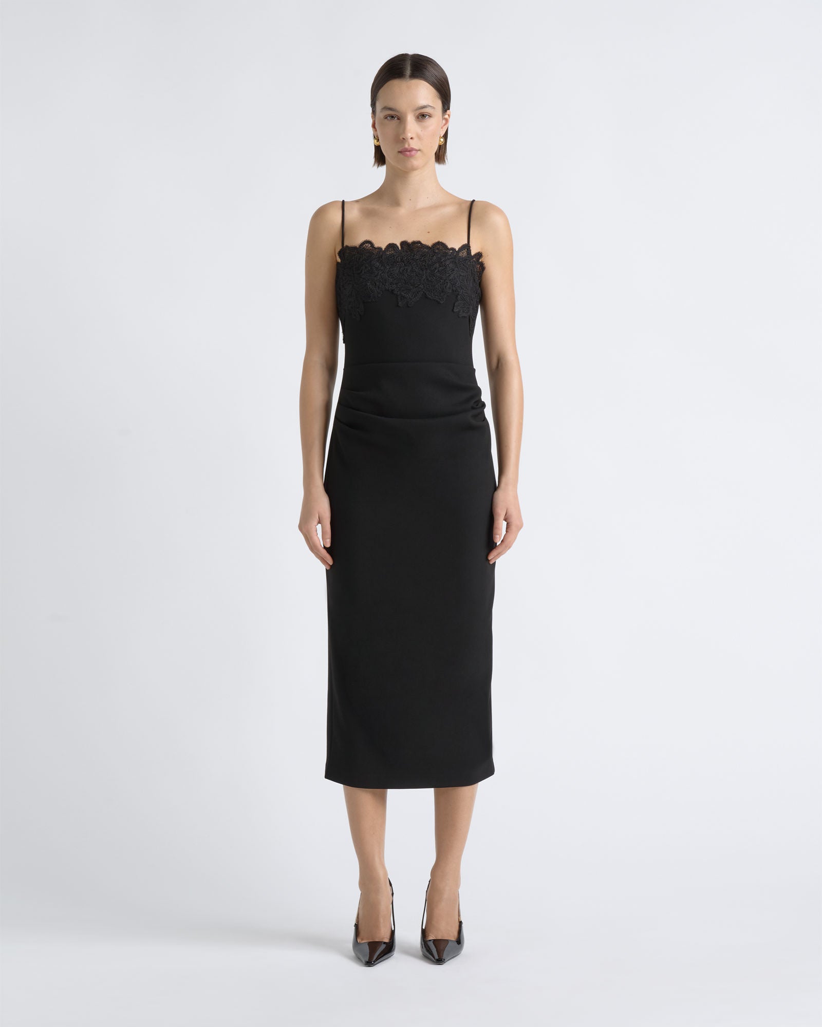 Cue Lace Neckline Midi Dress - Image 1