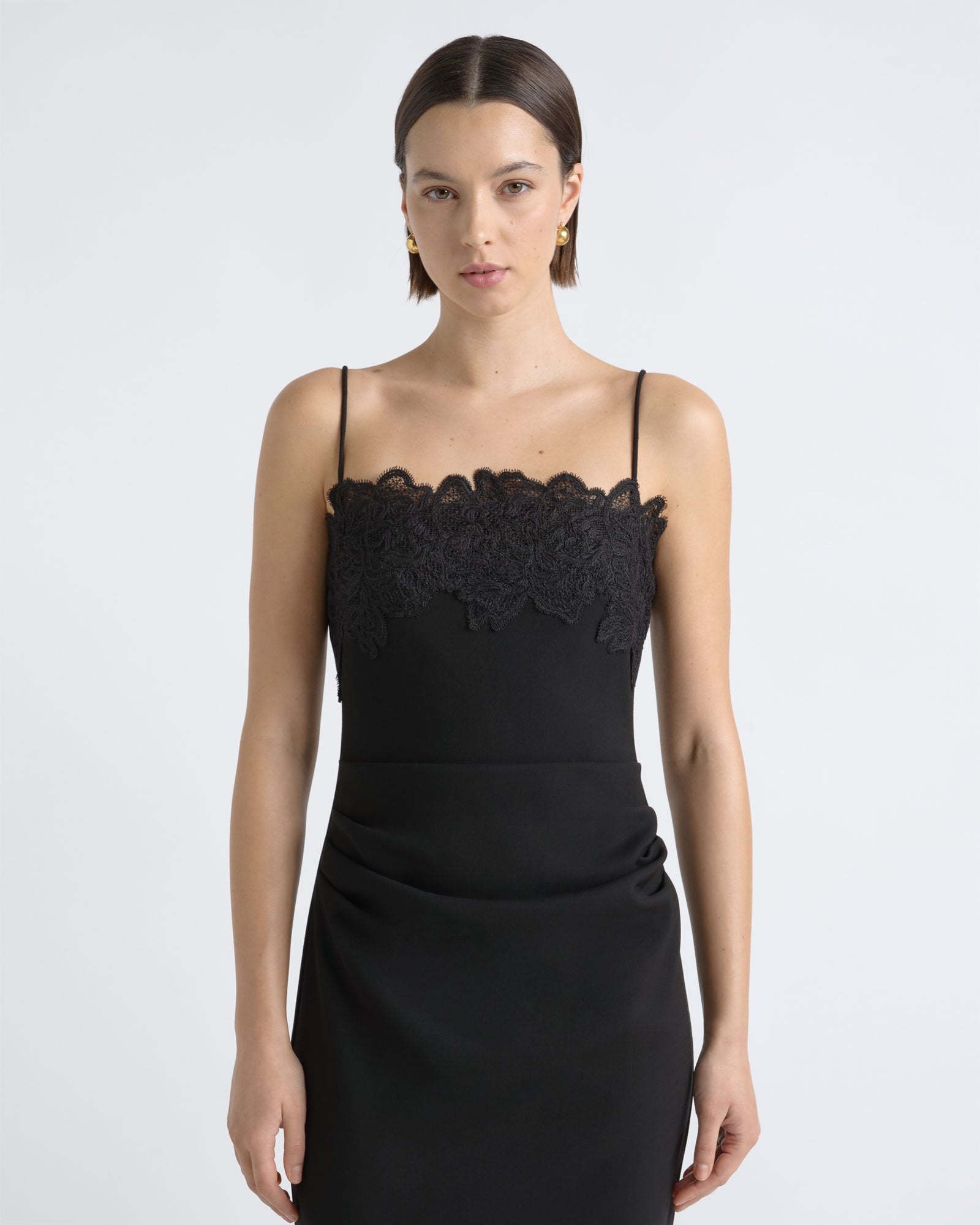 MNCUE140926190148022_2 Cue Lace Neckline Midi Dress - Image 2