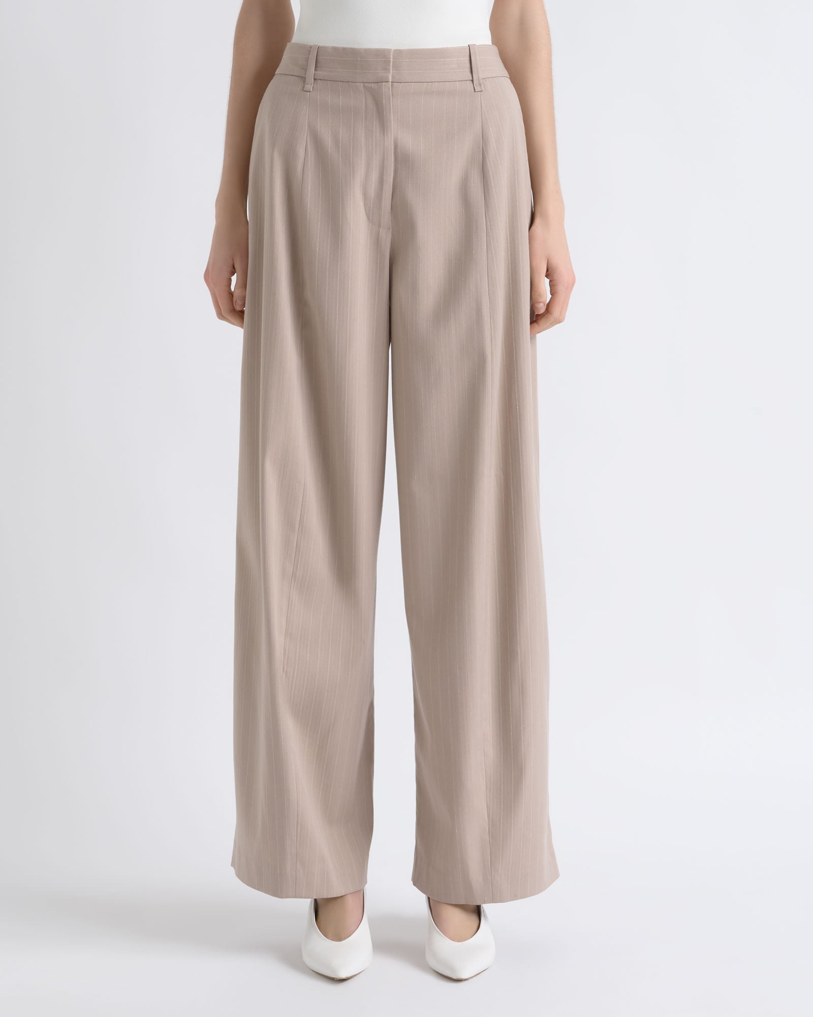 Cue High Waisted Pinstripe Pant - Image 1