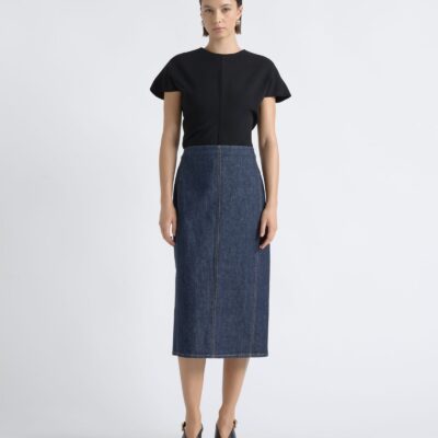 Cue Denim Pencil Skirt - Image 1