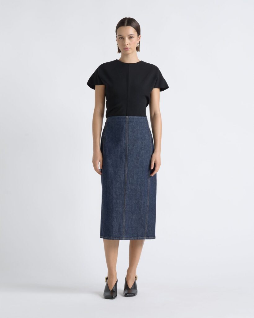 Cue Denim Pencil Skirt - Image 1
