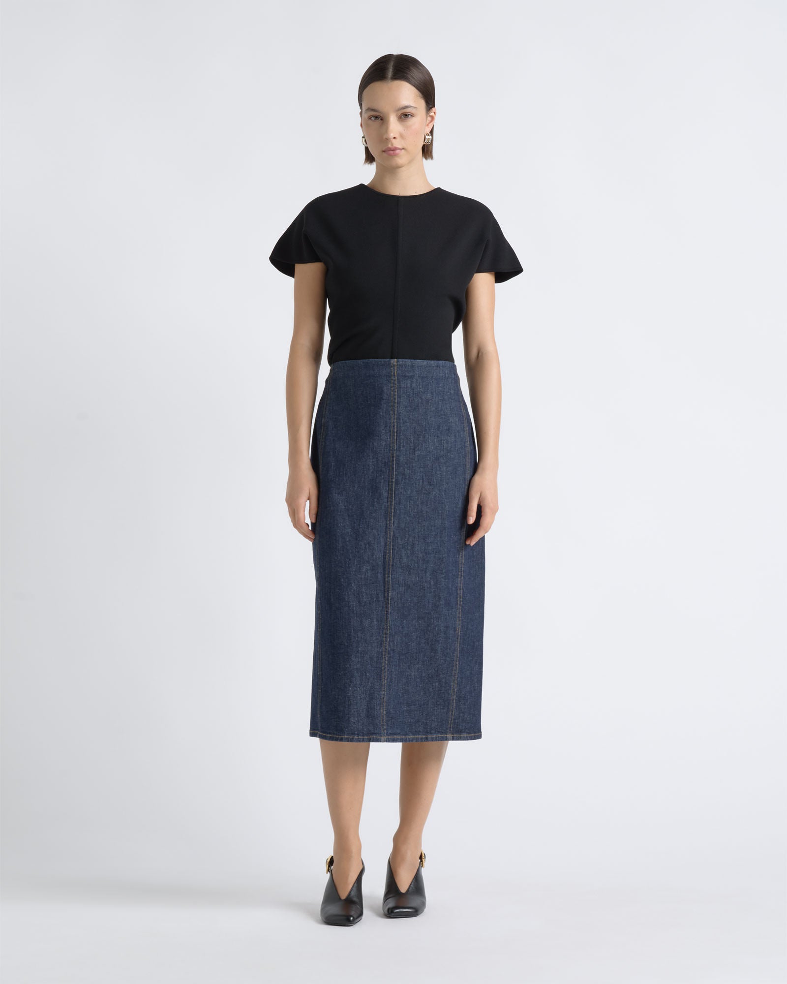Cue Denim Pencil Skirt - Image 1