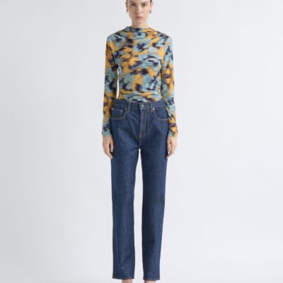 Cue Denim High Rise Straight Leg Jean - Image 1