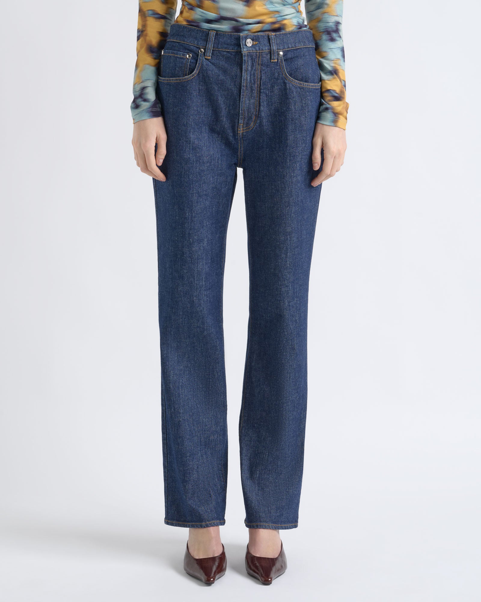 MNCUE140926190148028_2 Cue Denim High Rise Straight Leg Jean - Image 2