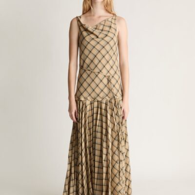 Lee Mathews Zita Wool Pleat Dress - Image 1