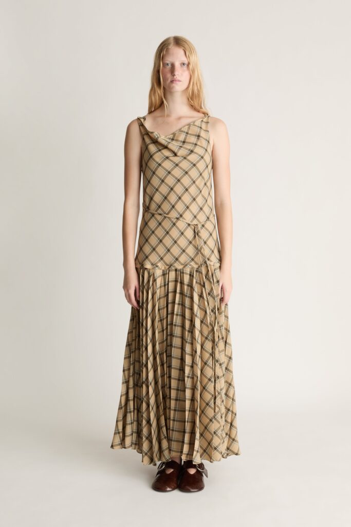 Lee Mathews Zita Wool Pleat Dress - Image 1