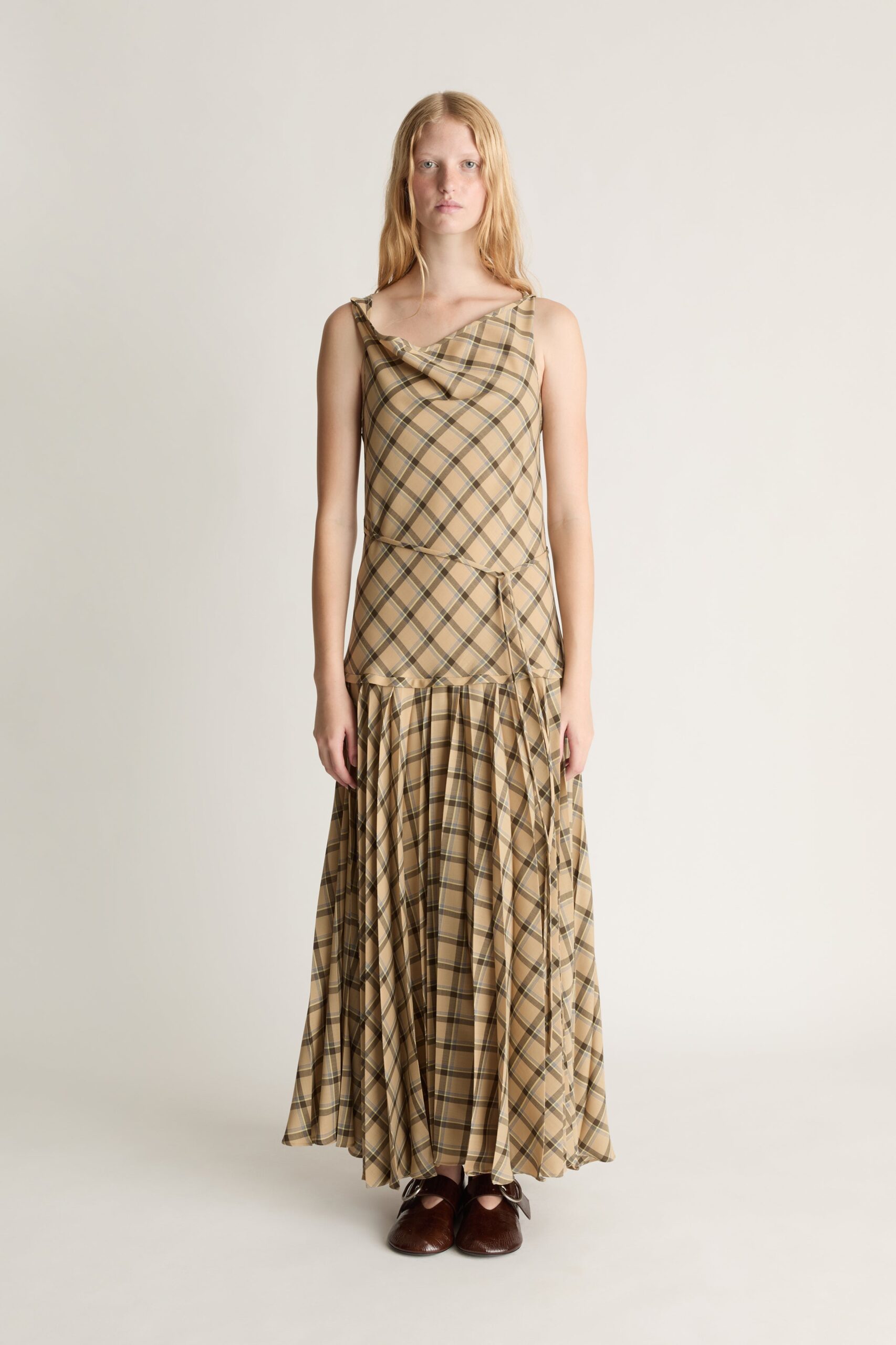 Lee Mathews Zita Wool Pleat Dress - Image 1