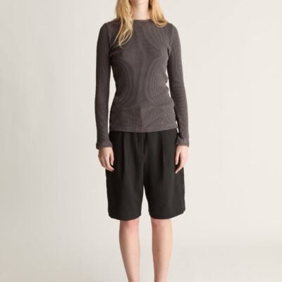 Lee Mathews Myles Wool Satin Stripe Short - Image 1