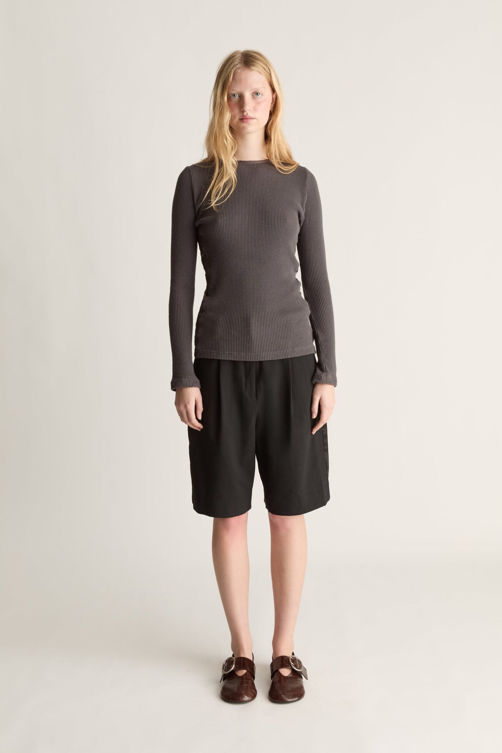Lee Mathews Myles Wool Satin Stripe Short - Image 1