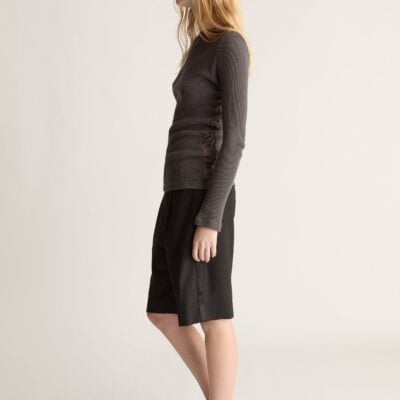 Lee Mathews Myles Wool Satin Stripe Short - Image 2