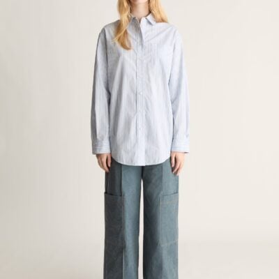 Lee Mathews Melrose Stripe Cotton Shirt - Image 1