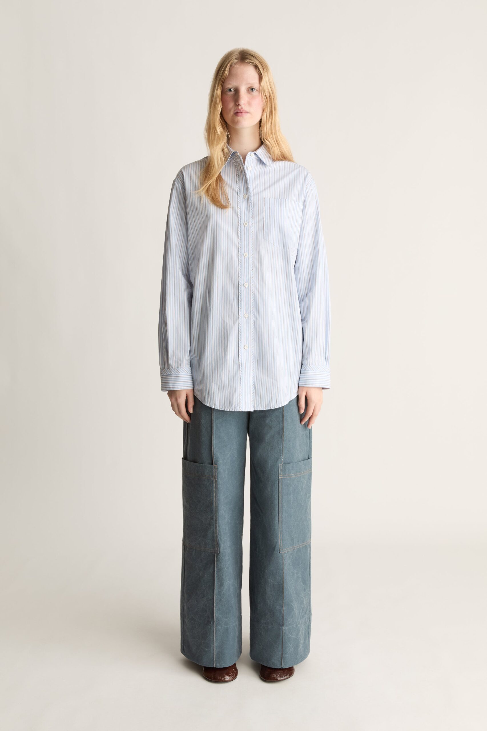 Lee Mathews Melrose Stripe Cotton Shirt - Image 1