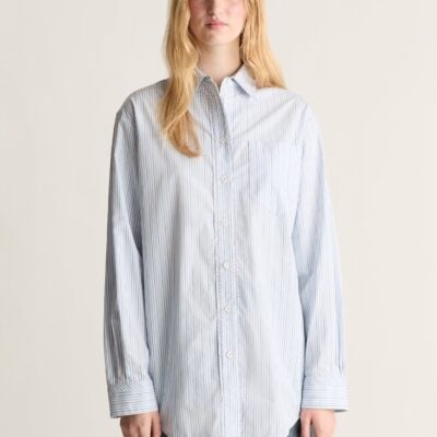 Lee Mathews Melrose Stripe Cotton Shirt - Image 2