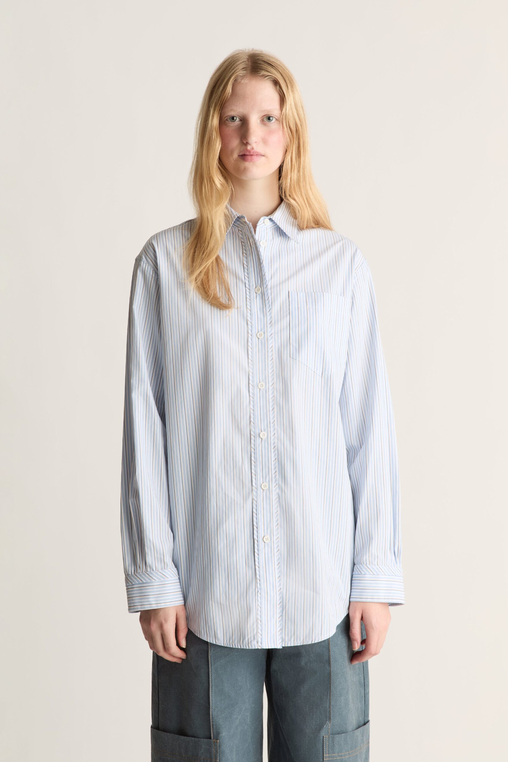 Lee Mathews Melrose Stripe Cotton Shirt - Image 2