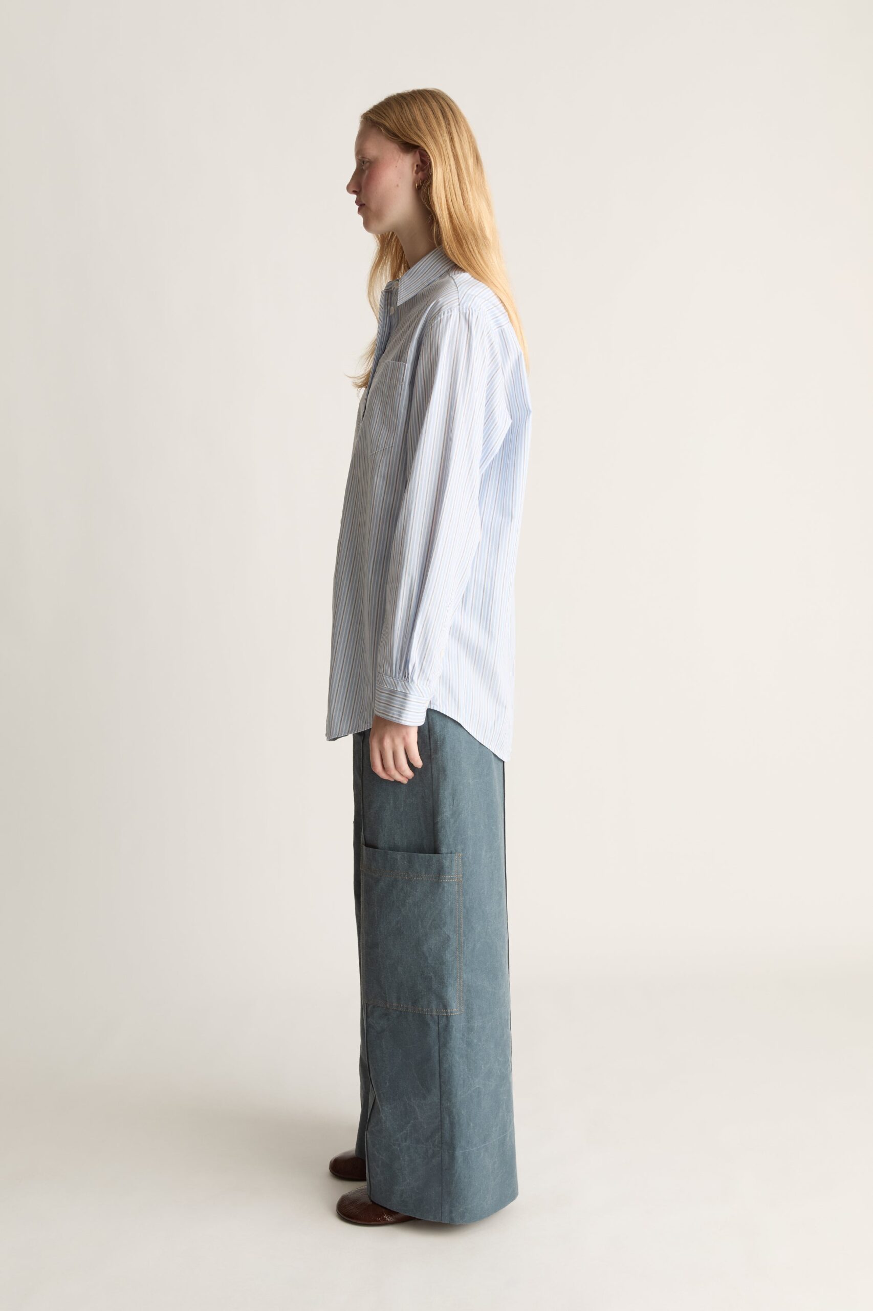 Lee Mathews Melrose Stripe Cotton Shirt - Image 3