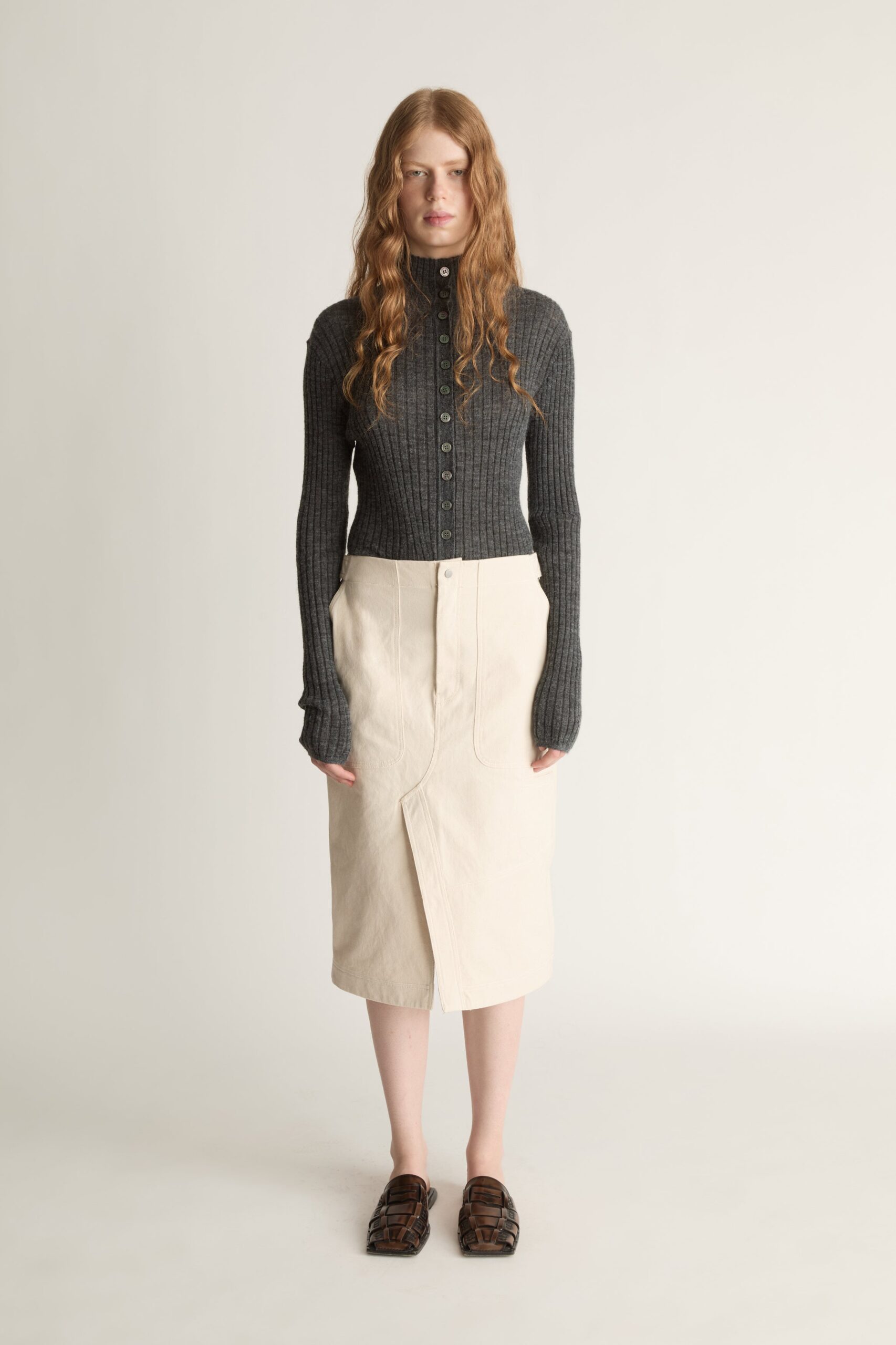 Lee Mathews Lenny Canvas Worker Skirt - Image 1