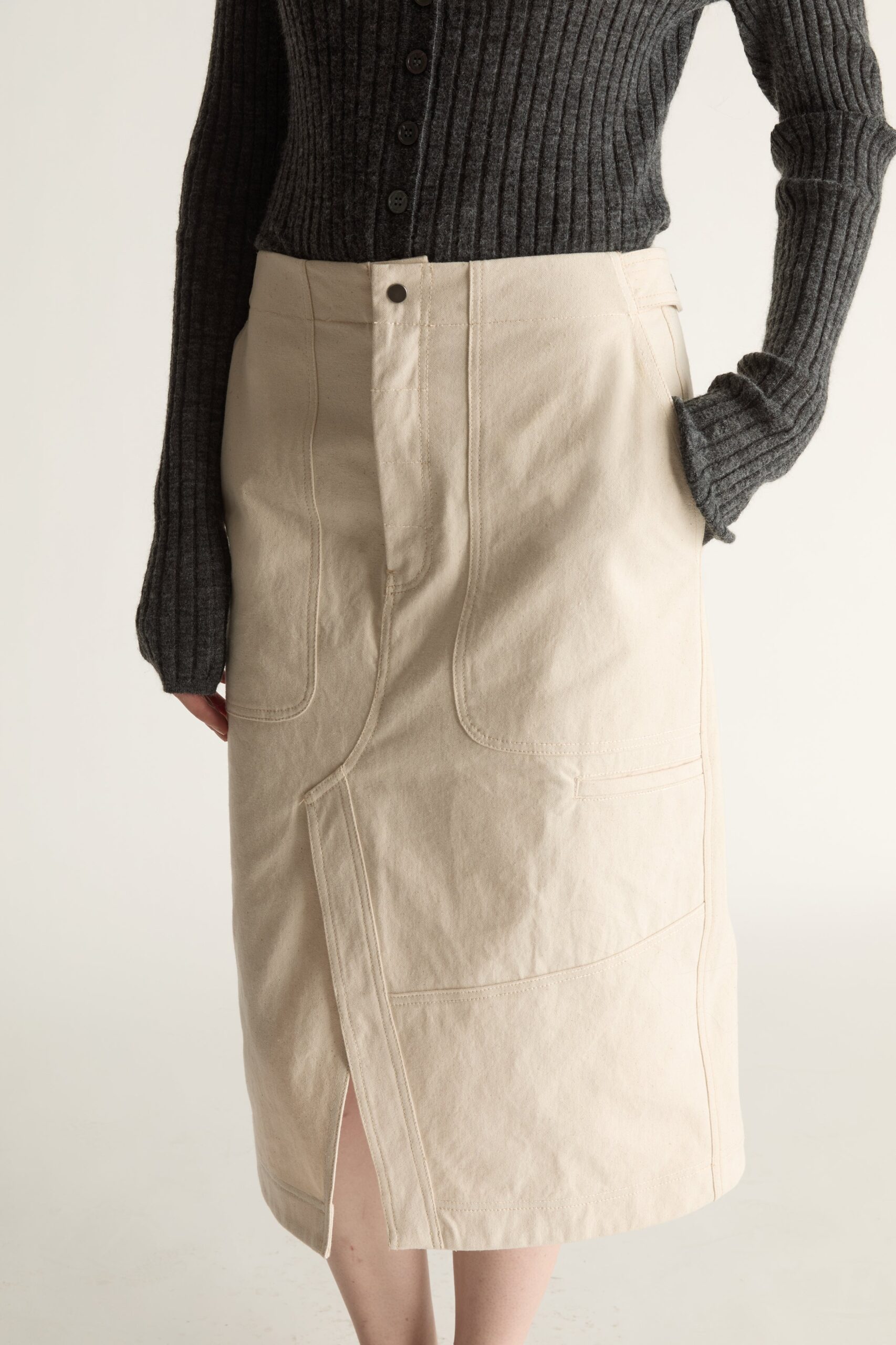 MNLM310826190832045_2 Lee Mathews Lenny Canvas Worker Skirt - Image 2