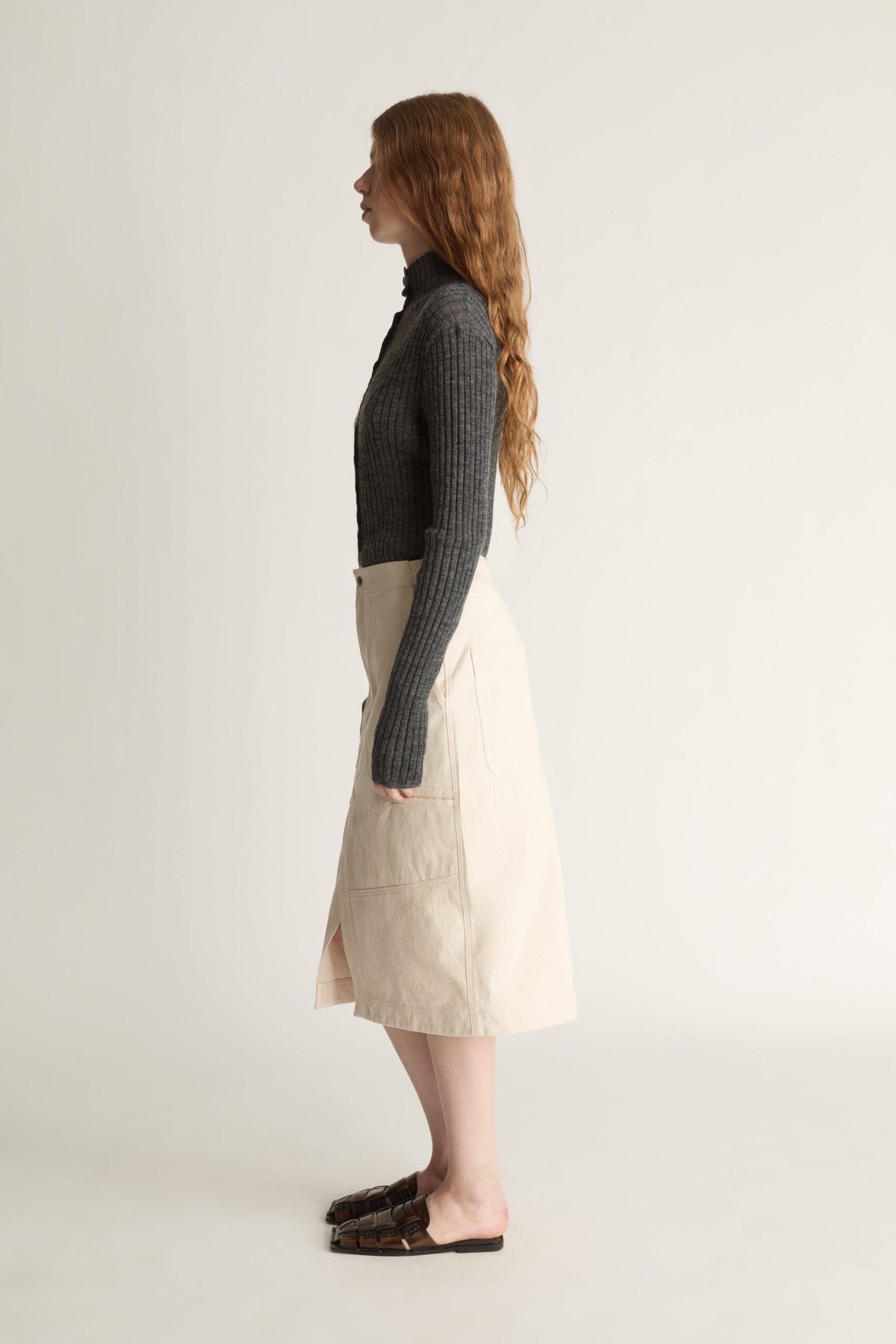 MNLM310826190832045_3 Lee Mathews Lenny Canvas Worker Skirt - Image 3